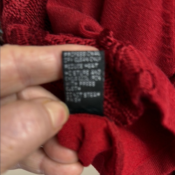 NADINE Petite Large Red Cropped Cardigan with Decorative Trim - Picture 7 of 8